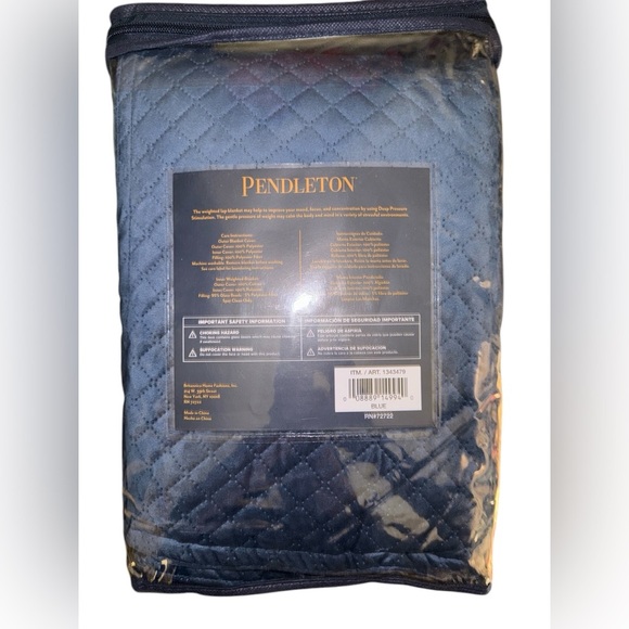 Pendletonton 7lbs Weighted Lap Blanket- Velvet Blue - Picture 2 of 3